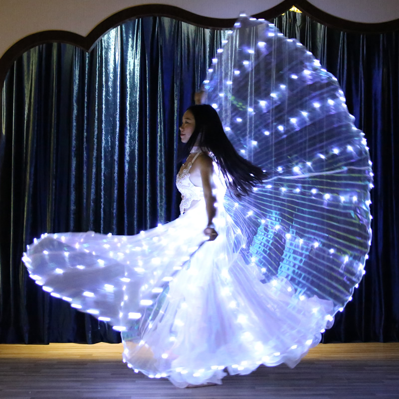 Light Up 316 Leds Belly Dance Isis Wing For Ladies Led Dance Cape or Capes With Telescopic Stick 3-5 days to your hands